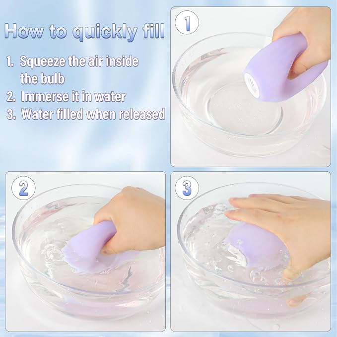 Enema Bulb Anal Douche Bottle for Colon Cleanse Men Women, Shower Enema Kit | Purple Enema with Lube Anal Cleanse Douche for Women, Removable Nozzle Connects to Shower Hose, Unlimited Water