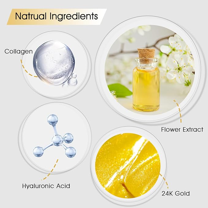 Adofect 30 Paris Under Eye Patches 24k Gold Under Eye Mask for Puffy Eyes and Dark Circles, Under Eye Bags Treatment Collagen Gel Pads for Beauty & Personal Care, Gold