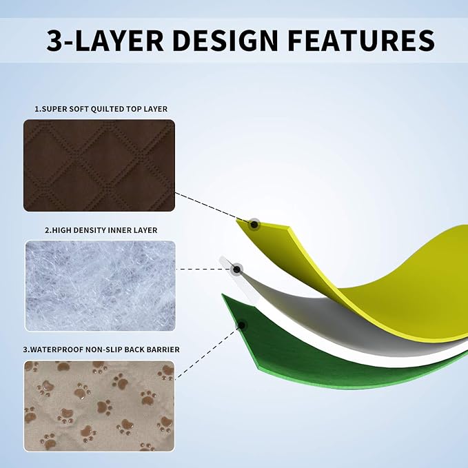 Easy-Going Waterproof Dog Bed Cover, Non-Slip Pet Blanket, 86x82in, Coffee | Leakproof Couch Cover, Machine Washable Furniture Mattress Protector, Soft Sofa Mat For Dogs, Pet Friendly