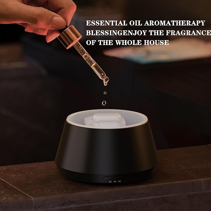 Candle Flame Essential Oil Diffuser, Aromatic air humidifier, 7-Color LED ultrasonic Aroma lamp with Timer Function, Suitable for Bedroom, Office, Yoga Room