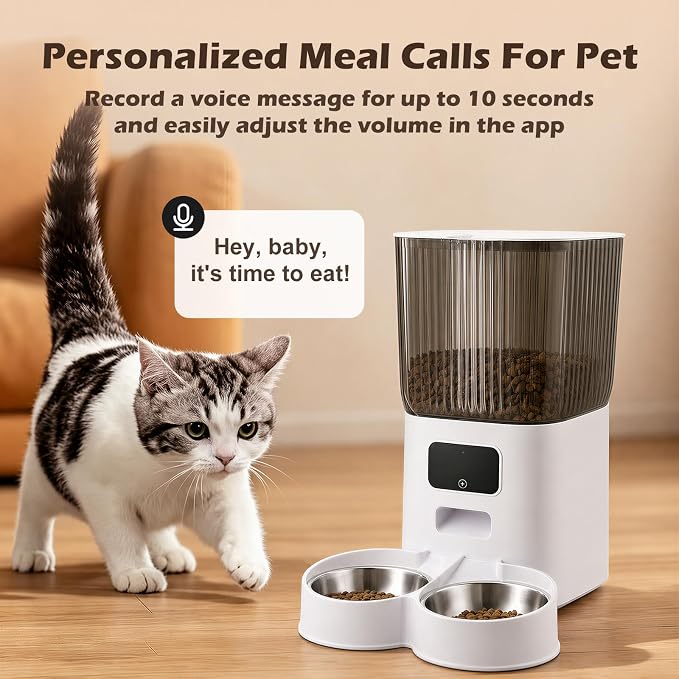 Automatic Cat Feeder with Camera, OIUMHRU 5G WiFi 7L Timed APP Control | 2K Pan/Tilt Camera, Automatic Dog and Cat Food Dispenser, Two-Way Audio, Night Vision, Motion Detection, Dual Bowls