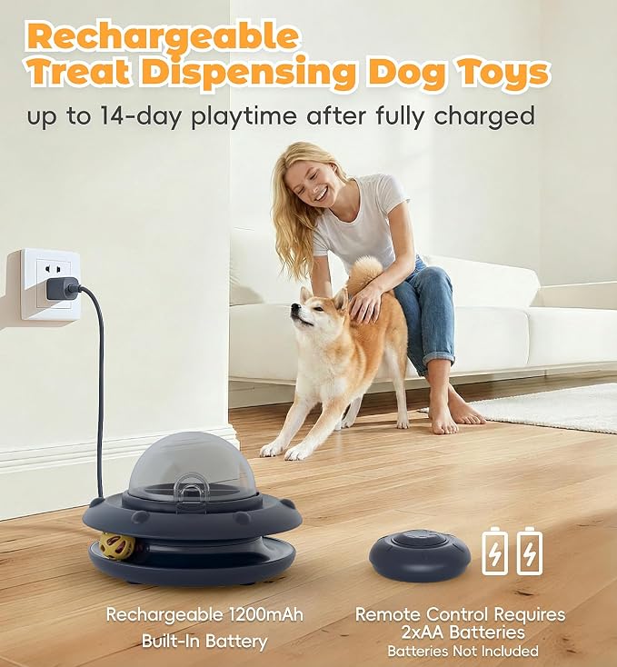 Interactive Dog Toys Rechargeable Dog Puzzle Toy with Remote Control Dog Toys to Keep Them Busy Dog Enrichment Toys Treat Puzzle Slow Feeder Treat Dispensing