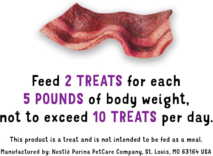 Purina Beggin' Fun Size Dog Treats, Original with Bacon, 25 oz Pouch | Big bacony flavor in a soft, easy-to-chew texture, with real meat as the first ingredient and no artificial flavors