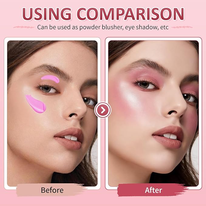 AWCCXMYM Liquid Blush for Cheeks Longwear High Pigment Blush Makeup Buildable Covers for Dewy & Radiant Flushed Cheeks Face Makeup with Natural Finish #Soft Pink
