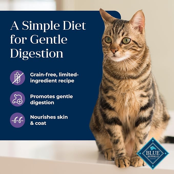 Blue Buffalo Basics Turkey Grain-Free Dry Cat Food, 5 lb | Skin & Stomach Care, Real Turkey #1 Ingredient, Limited Ingredient Diet, Antioxidant-Rich LifeSource Bits, Skin & Coat Health