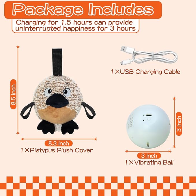 Interactive Dog Toy Automatic Bouncing Ball with Real Barks 2 Jumping Modes USB Type-C Rechargeable Motorized Plush Core for Small Medium Dogs Indoor Outdoor Exercise Gift