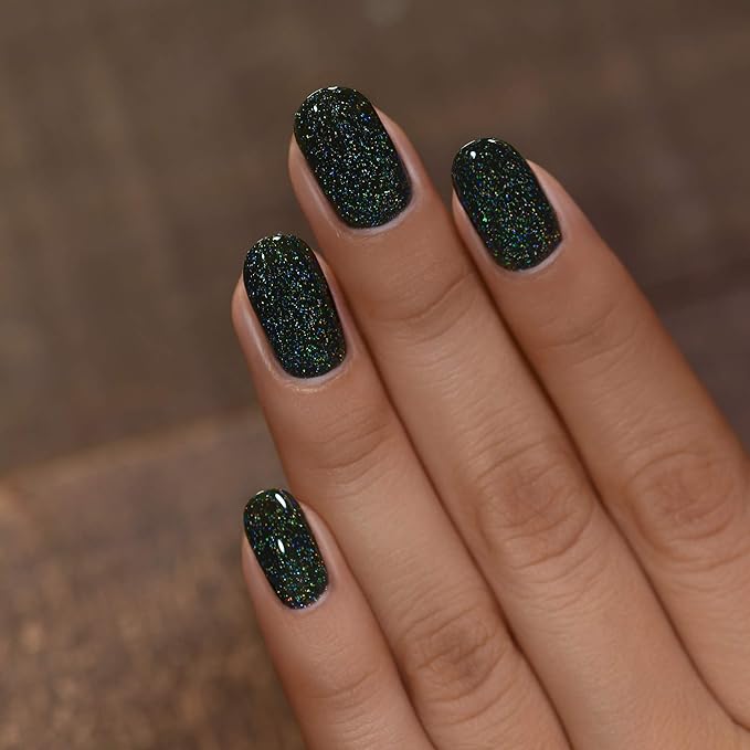 ILNP Holly - Deep Spruce Green Holographic Jelly Nail Polish