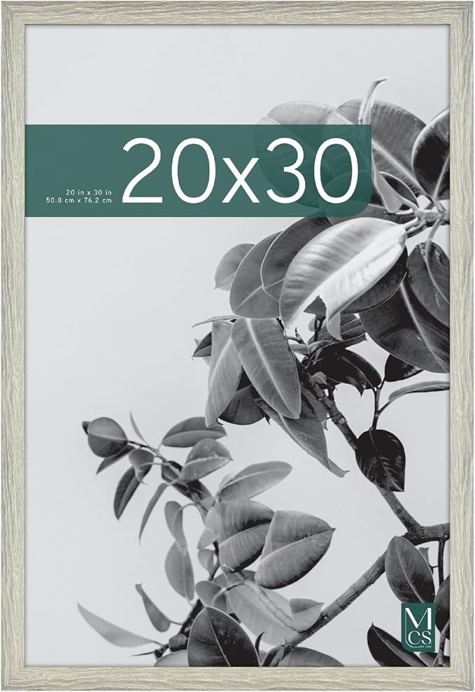 MCS Studio Gallery 20x30 Poster Frame Gray Woodgrain Engineered Wood, Vertical & Horizontal Wall Hanging Large Picture Frame for Photos, Posters & Art Prints (1-Pack)