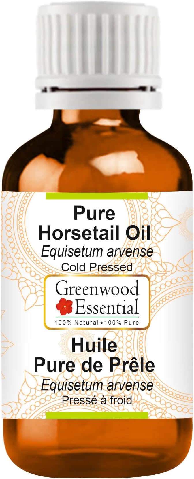 Greenwood Essential Horsetail Oil (Equisetum arvense) | Cold Pressed | Natural | Undiluted | For Diluting Essential Oils | For Hair, Skin & Massage | Men & Women | 50ml (1.69 oz)