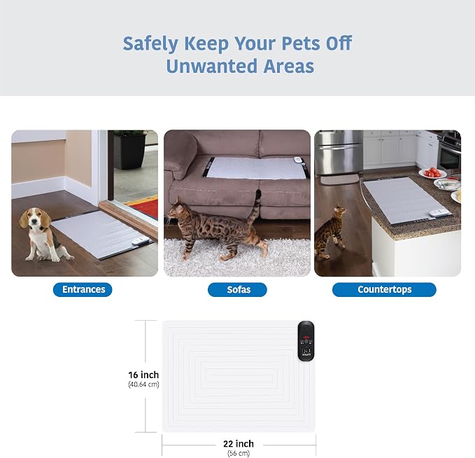SVD.PET Pet Training Mat, 22"x16" Electric Scat Mat for Cats & Dogs, Black