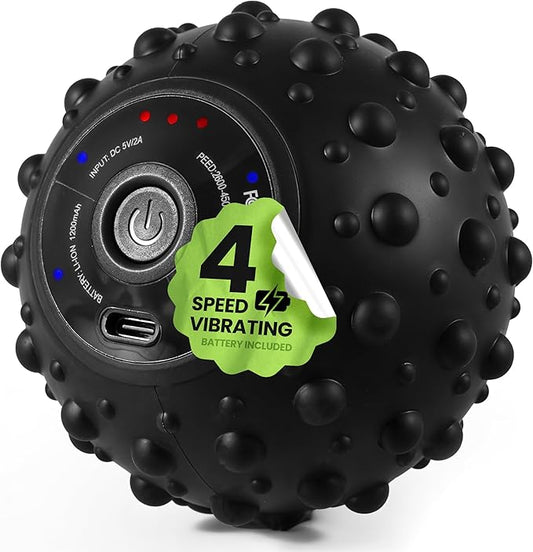 4-Speed Vibrating Massage Ball | Compact Rechargeable Roller | Adjustable Vibration | Quiet & Portable Design