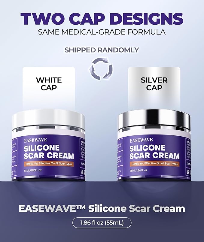 Silicone Scar Cream with 6.7% Active Ingredients, Scar Gel Visible in 2 Weeks, Moisturizing Scar Removal Clinically Show for Surgical, C-Section, Keloid, Acne & Burn Scars, Stretch Mark Cream(55ML)