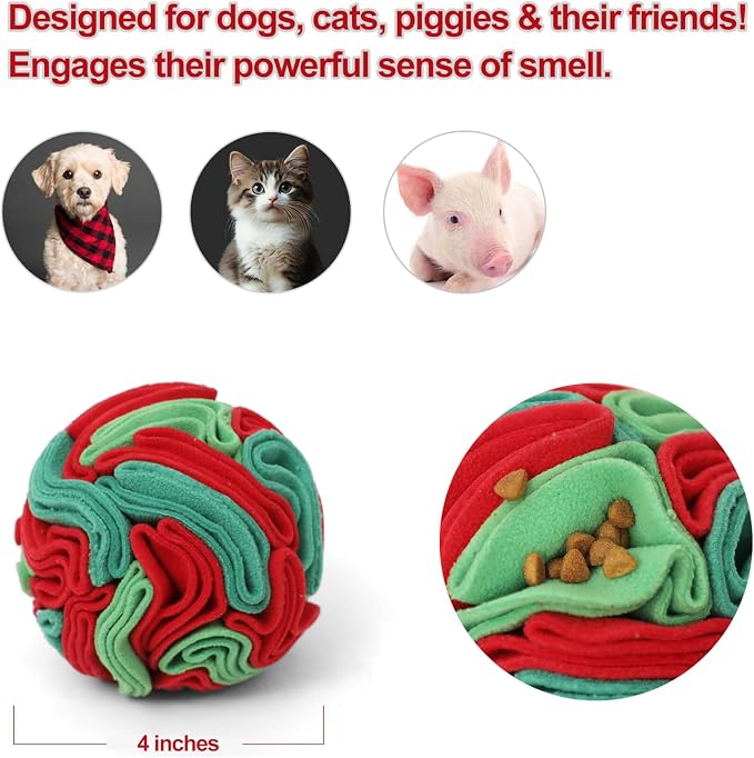 Ablechien Snuffle Ball for Dogs - Interactive Dogs Toys to Keep Them Busy, Dog Puzzle Toy, Christmas Dog Toys Gifts for Small, Medium Pet Daily Companionship, Training Reward Gift