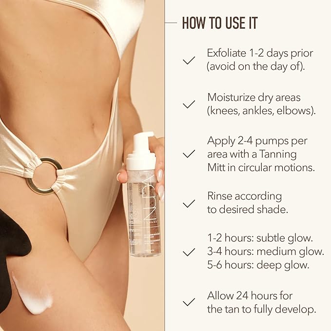 Nuda Cloudfoam Self Tanning Water Mousse, Fast Drying, Streak Free Self Tanner, Water Based Formula, Transfer Free, Hydrating Self Tanner, Fragrance Free, Organic, Vegan, Medium to Dark, 6.4 Oz