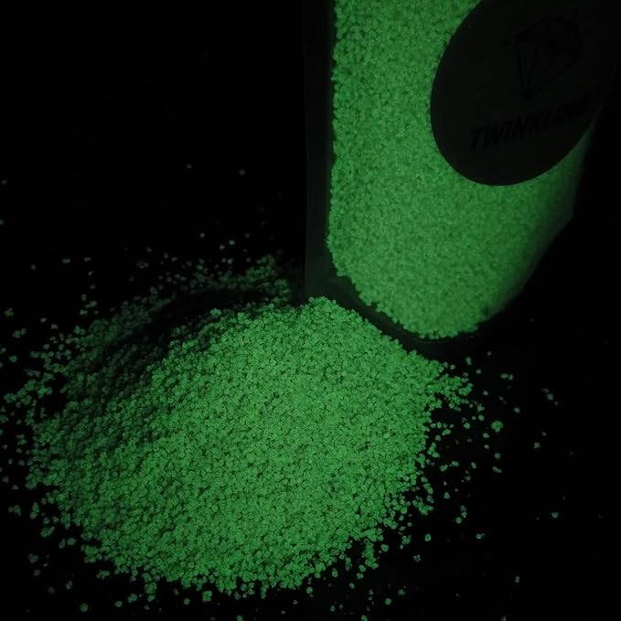 TWINKLING Glow in The Dark Crushed Glass, Broken Glass Glitter, Glow in The Dark Stones Gems Chips for DIY Resin Art Epoxy Crafts, Nail Art, Jewelry Making, Geode Painting, 0.85mm(100g) (Purple)