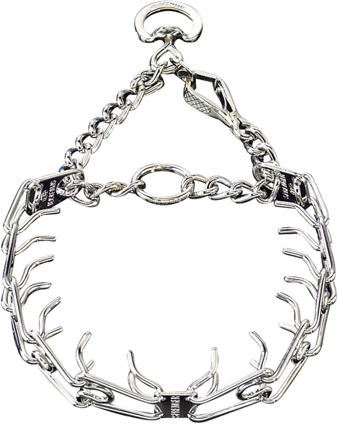 Herm Sprenger Chrome Plated Steel Training Prong Collar with Quick Release Snap for Dogs, 21-22 in x 3mm, Neck Size UP to 18 inches
