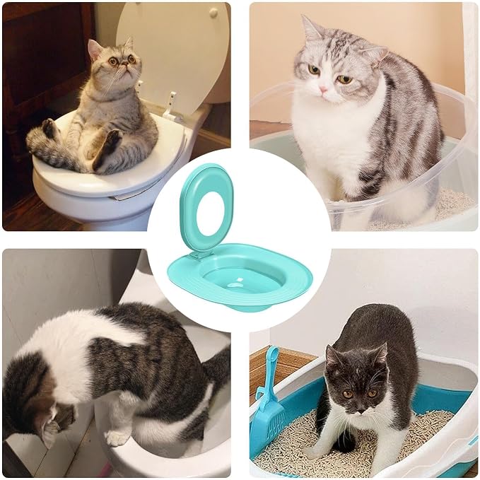 Cat Toilet Trainer - 15.35 Inches PPCat Litter Tray | Suction Cup Fixation Pad,| Bathroom Training Tool | for Kitten, Adult Feline, Home Hygiene, Waste Reduction, and Daily Pet Use