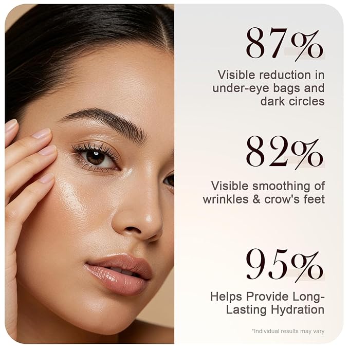 Caffeine Eye Serum with Cooling Roller – Helps Reduce Dark Circles, Puffiness & Fine Lines – Under Eye Treatment with Hyaluronic Acid & Collagen for Firmer, Brighter-Looking Eyes