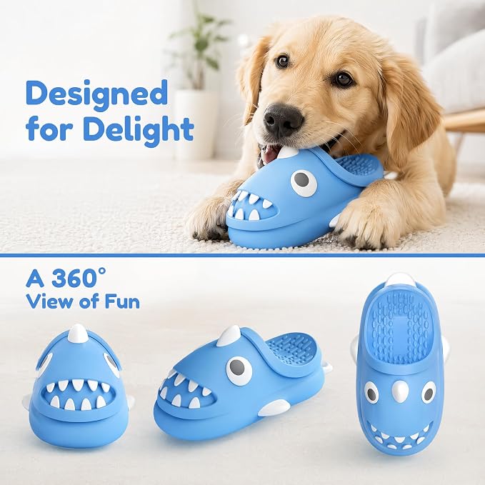 Shark-Shaped Dog Chew and Drag Toy, Squeaky Indoor/Outdoor Plaything, Interactive Chewing Toy for Dogs, Sound-Emitting Toy for Self-Entertainment and Boredom Relief