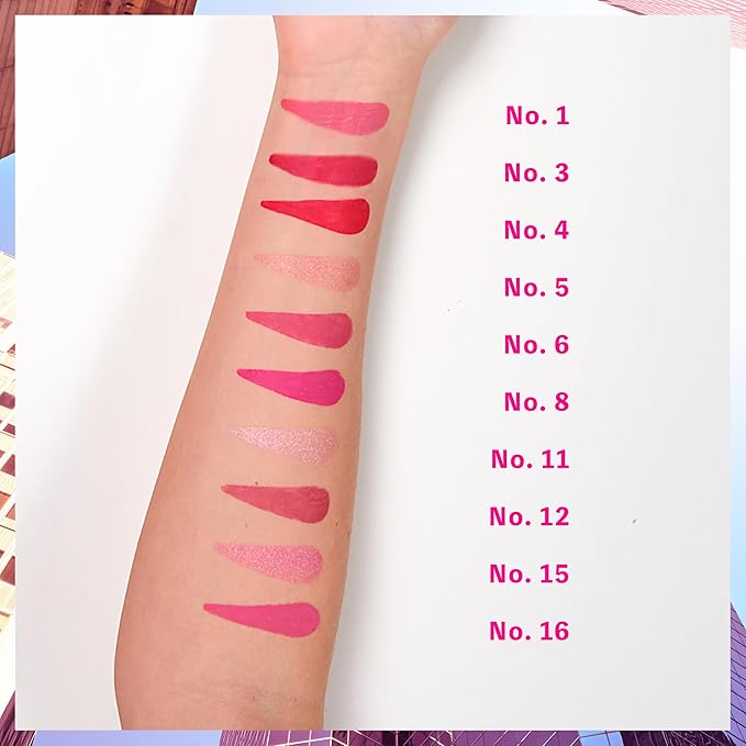 Dermacol NEW 16-Hour Lip Colour, Highly Pigmented Glossy Lip Stain, Two-Phase Lip Plumper Gloss, Kissproof Lip Makeup Products with Matte and Glitter Finish, n.12