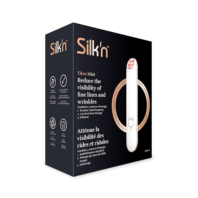 Silk’n Anti-Aging Device - Titan Mini - Wrinkle Reduction and Skin Tightening - Rejuvenates Skin on Smaller Face Areas - Cordless Use - Skin Care Device with LED - Unisex Hygiene and Personal Care