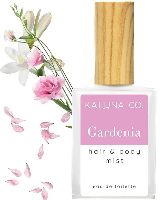 Kailuna Co. Gardenia Natural Hair & Body Mist Spray, Pure Essential and Fragrance Oils, Alcohol-Free, Handmade in California, 0.5Fl Oz