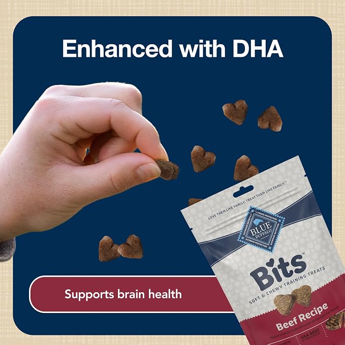 Blue Buffalo Bits Beef Training Treats, 11 oz | Real Beef First, DHA for Cognitive Development, No Chicken By-Product Meals, Free from Red Dye 40