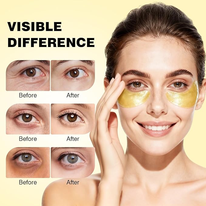Under Eye Patches 60PCS, 24K Gold Collagen Eye n123456