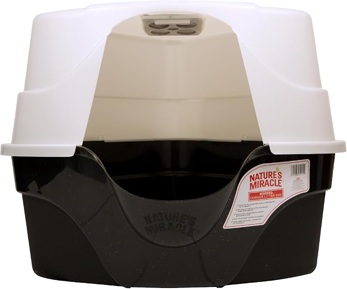 Nature's Miracle Advanced Hooded Corner Cat Litter Box with Charcoal Filter