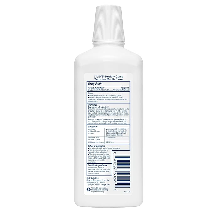 CloSYS Healthy Gums Mouthwash 32 Fl Oz, Antiplaque, Anti-Gingivitis Mouthwash, Non-Burning, Non-Irritating