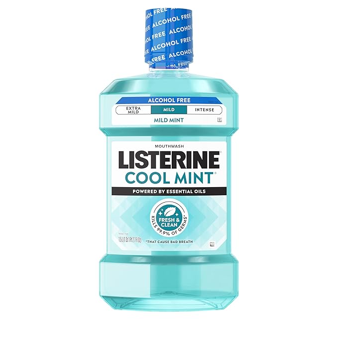 Listerine Total Care Anticavity Fluoride Mouthwash, 6 Benefits in 1 Oral Rinse Helps Kill 99% of Bad Breath Germs, Prevents Cavities, & Strengthens Teeth, Fresh Mint, 1 L, Pack of 1