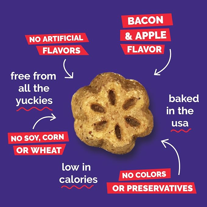 Fruitables Skinny Minis Soft & Chewy Dog Training Treats, Low Calorie Bacon & Apple Recipe, Bite-Sized Rewards for Puppies & Adult Dogs, No Wheat Corn or Soy, Made in USA, 20 oz