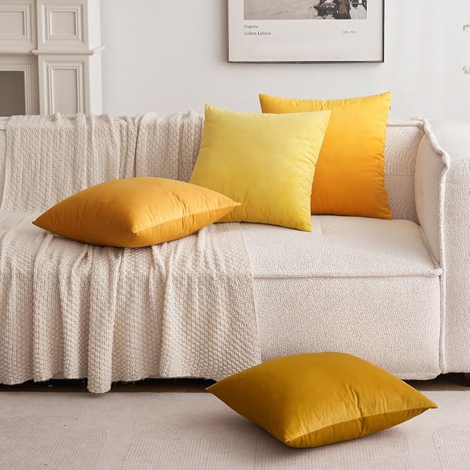 MIULEE 12x20 Inch Lumbar Velvet Throw Pillow Cover Set of 1 Mustard Yellow | Soft Luxury Decorative Throw Pillow Cover, Single Rectangle Cushion Case, Home Decor for Chair Couch Sofa Bedroom Car Bed