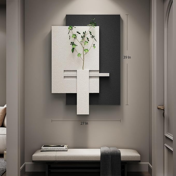 Cuspin Large Black and White Wall Art for Living Room, 3D Textured Modern Minimalist Artwork for Walls, Abstract Geometric Paintings for Bedroom Dining Room Hallway Office Wall Decor