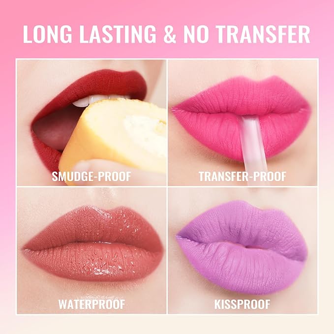 Oulac Matte Liquid Pink Nude Lipstick for Women, Long Lasting Lipstick Waterproof Lip Stain, No Transfer, Creamy High Pigmented Formula with Rose Oil, Vegan & Cruelty-Free, Coral Pink M11