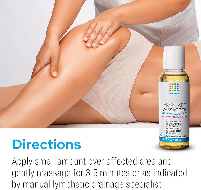 Bruizex Arnica Coconut Lymphatic Drainage Massage Oil 2oz & Fibro Roller Lymphatic Drainage Massage Roller Ball Bundle, for Fibrosis Treatment, Manual Lymph Drainage & Post Surgery Recovery