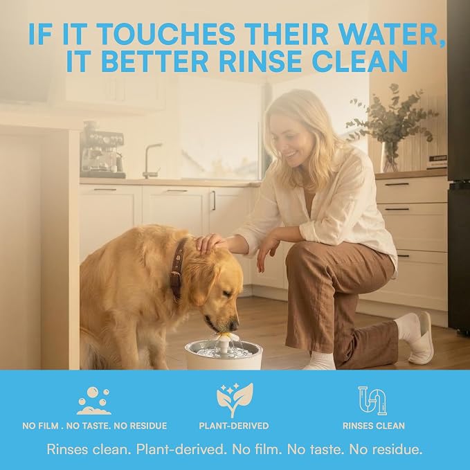 Pet Water Fountain Cleaner and Descaler Tablets 24-Pack Residue-free Fountain Cleaning Tablets for Cat and Dog Pump and Filter Maintenance, Cleaning Kit Compatible, Safe for Plastics and Metals