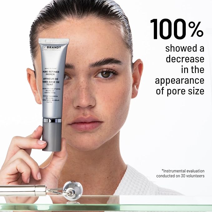 Dr. Brandt Pores No More, Pore Refiner Primer - Instantly Minimizes the Appearance of Pores, Absorbs Oil & Mattifies Shine - 0.5 fl oz