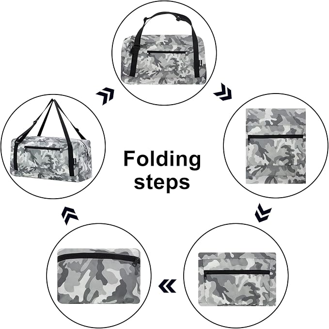 HOLYLUCK Foldable Travel Duffel Bag For Women & Men Luggage Great for Gym (arctic camo)