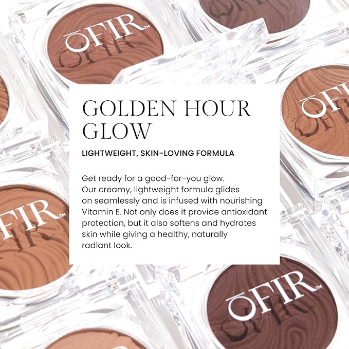 OFIR Geo Sculpt Blendable Cream Bronzer | Buildable Radiant Finish with Vitamin E | Vegan & Cruelty Free Makeup Bronzer | Sun Kissed Glow Compact For Sculpting Cheekbones|Oasis - Rich Caramel, 0.24 oz