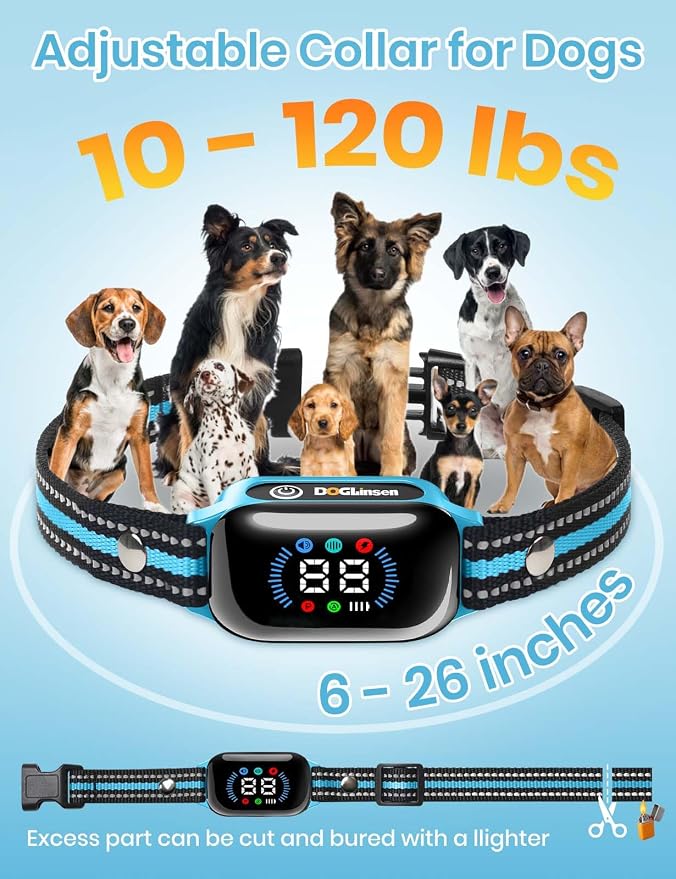 Smart 2-in-1 Dog Shock and Bark Collar - AI Anti-Misoperation | 3300FT Remote Training Collar, IPX7 Waterproof, 4 Modes (Tone, Vibration, Safe Shock, Auto Anti-Bark) for Dogs