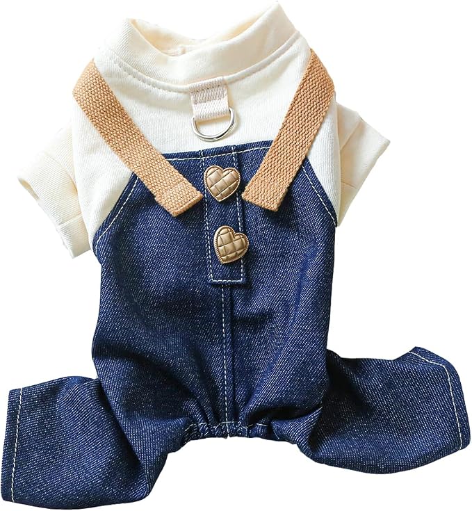 Dog Stylish Overalls Comfortable Puppy One Piece Outfits Summer Bib Overalls for Small Dogs Cute Pet Onesie Jumpsuit Chihuahua Yorkies Birthday Holiday Clothes Cat Costume