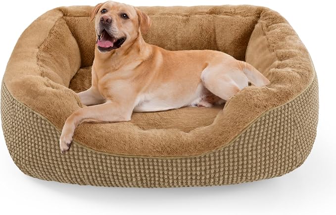 Large Dog Bed, Washable Orthopedic Warming Soft Sleeping Durable with Anti-Slip Bottom