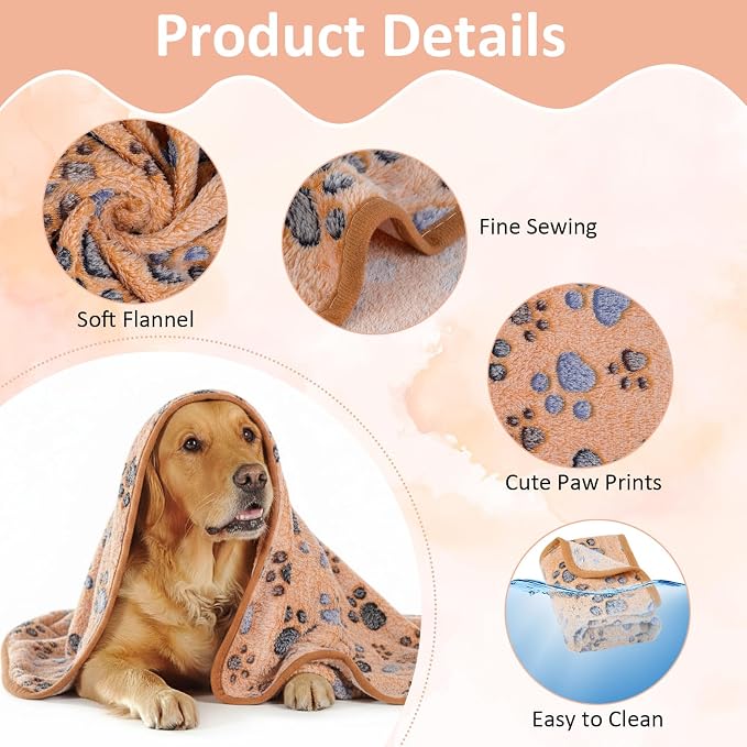 Dog Blankets for Medium Dogs, Cat, Premium Soft Dog Blankets for Small Dog | Washable, Puppy Blanket Dogs Essentials for Puppies (1, Brown, 41" x 30")