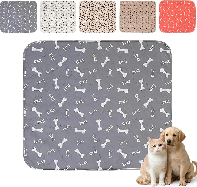 Puppy Pee Pads with Pheromones,Forever Pad,Washable Pee Pads for Dogs,Reusable Dog Pee Pads,Waterproof and Leak-Proof,Non-Slip Base Training Pad Suitable for Home(Gray,S:23.6*15.7in)