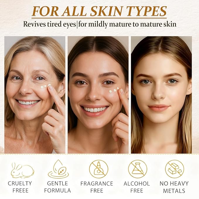 Eye Cream Retinol Under Eye Cream for Puffiness and Bags Under Eyes Dark Circles Firming Cream Tightening Lifting Sagging Skin with LIFTONIN Caffeine Collagen Peptides Vitamin E - 0.71 oz