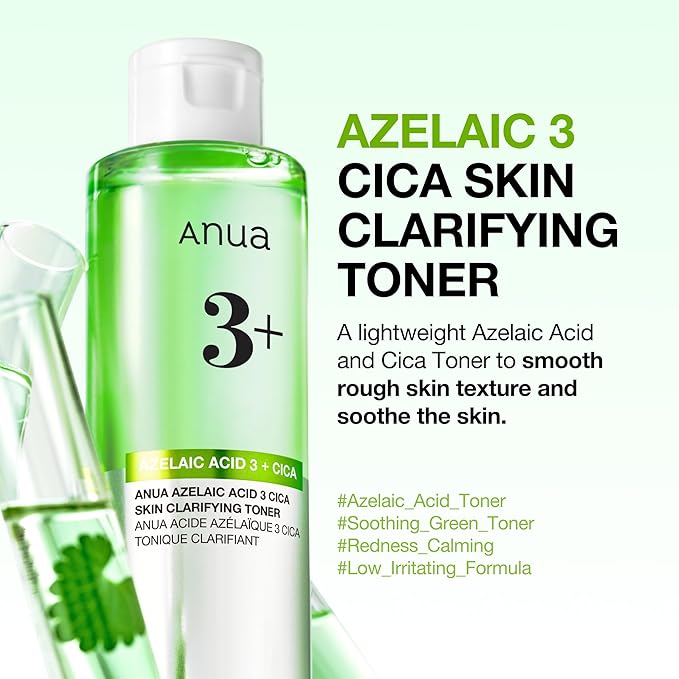 Anua Redness Care Duo, Azelaic Acid 3 CICA Skin Clarifying Toner & Niacinamide 10% + TXA 4% Serum, Dark Spot Care for Sensitive, Acne-Prone Skin, Korean Skincare