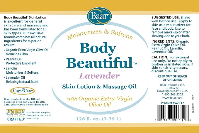 Body Beautiful Lavender Massage Oil and Skin Lotion, Gallon