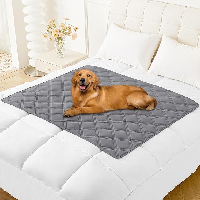 Smiry Waterproof Dog Bed Cover, Reversible Pet Blanket for Sofa Couch | Soft Washable Dog Blanket, Leakproof Couch Cover for Dogs Cats & Furniture Protection, 40x50, Grey/Dark Grey