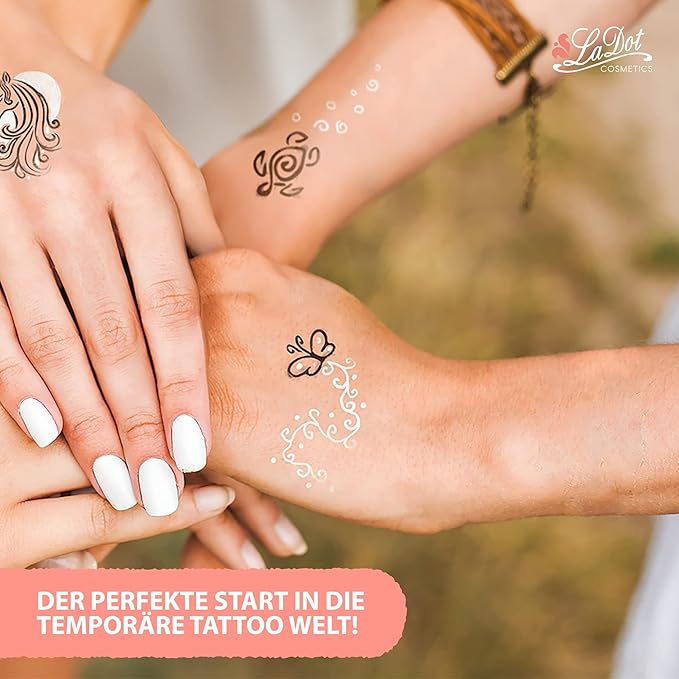 LaDot Temporary Tattoo Stamp– Easy-to-Use Reusable Ceramic Skin Stamp for Creating Custom Temporary Tattoos – Fun Body Art Tool for Parties, Events, and Festivals (Butterfly, Small)